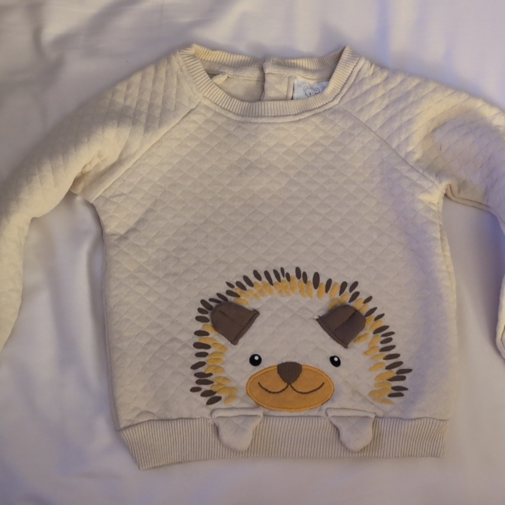 Koala baby Beige Quilted Sweatshirt with Hedgehog